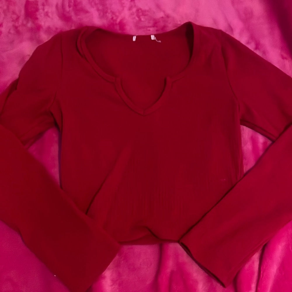 red long sleeve shirt
